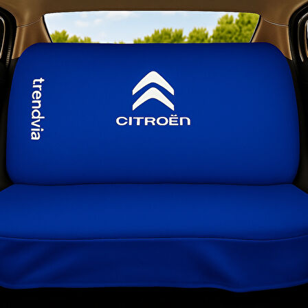 Citroen Logolu Mavi Penye Oto Servis Kılıfı – Ön ve Arka Koltuk Takımı