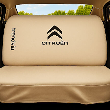 Citroen Logolu Bej Oto Servis Kılıfı – Penye Kumaş, Ön ve Arka Koltuk Takımı