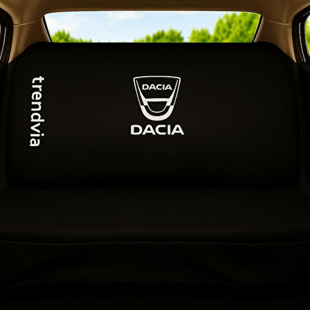 Siyah Penye Kumaş Dacia Logolu Ön ve Arka Oto Koltuk Kılıfı Takımı - Servis Tipi