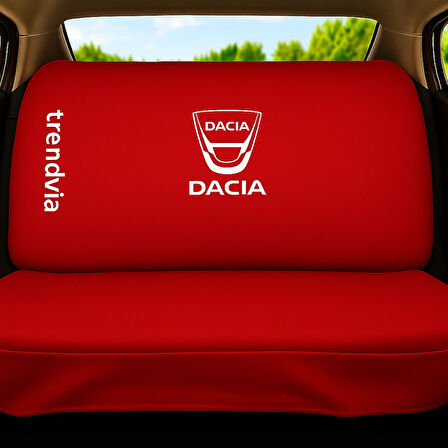 Kırmızı Penye Kumaş Dacia Logolu Ön ve Arka Oto Koltuk Kılıfı Takımı - Servis Tipi
