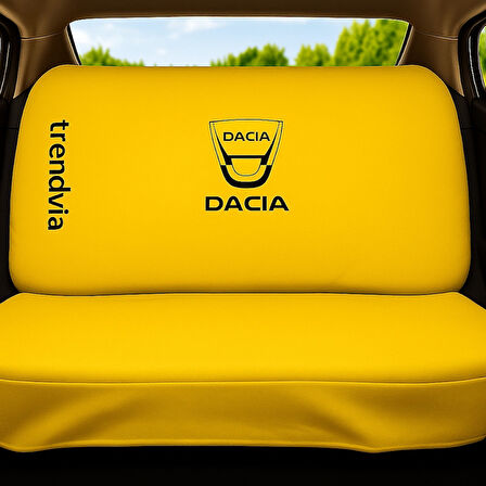 Sarı Penye Kumaş Ön ve Arka Dacia Logolu Oto Koltuk Kılıfı Takımı - Servis Tipi