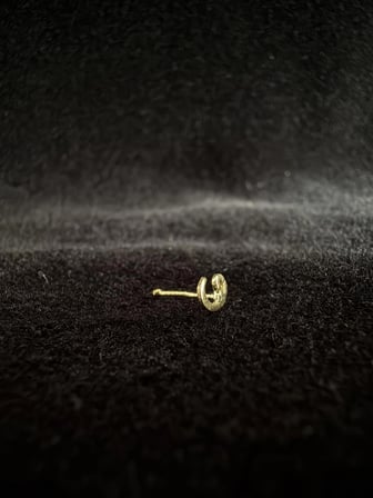  14 Ayar Altın Vav Model Hızma Burun Piercing