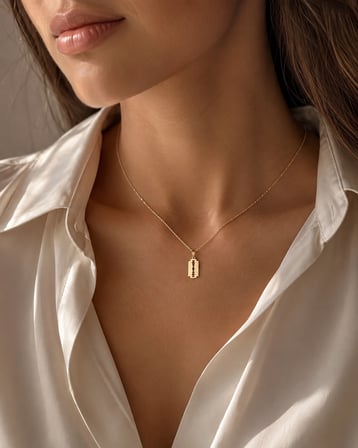 14 Ayar Altın Jilet Model Minimal Kolye Ucu