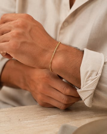 14 Ayar Altın Bismark Unisex Bileklik 