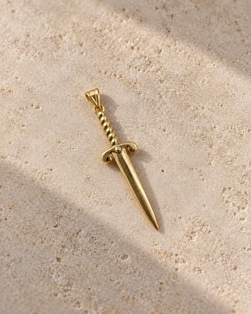 14 Ayar Altın Hançer Kolye Ucu – 4 cm