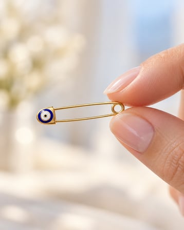 14 Ayar Altın Nazar Boncuklu Çengelli İğne – 1,21 gr