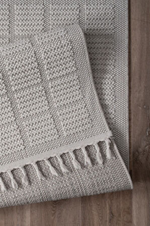 Bukle11880 Beyaz Yumuşak Dokulu Halı Kilim Salon Mutfak Koridor Kesme Yolluk Dokuma Makine Halısı