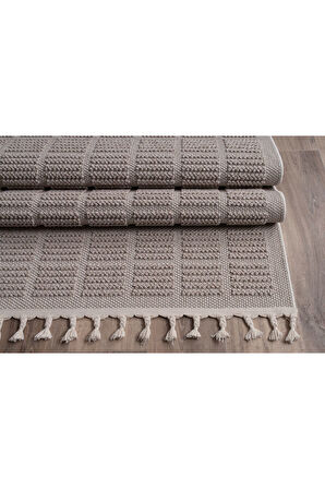 Bukle11880 Beyaz Yumuşak Dokulu Halı Kilim Salon Mutfak Koridor Kesme Yolluk Dokuma Makine Halısı