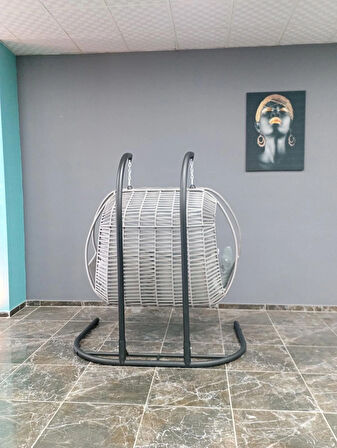 Bahçe balkon salıncağı ip örgü iki kişilik Gri