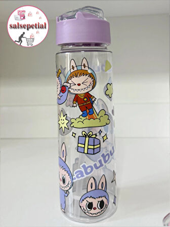 Labubu Su Matarası Labubu Suluk Labubu Figürlü Su Şişesi Labubu Matara Pipetli Matara 650ml