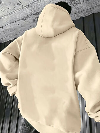 Unisex Oversize Kapüşonlu Sweatshirt Face The Future