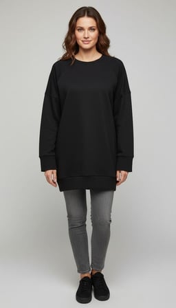 Ece Giyim Tesettür Tunik Siyah 2XL