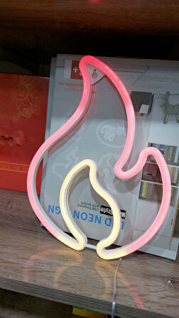 Duvara Asmalı Neon Alev 30×23cm