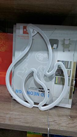 Duvara Asmalı Neon Alev 30×23cm
