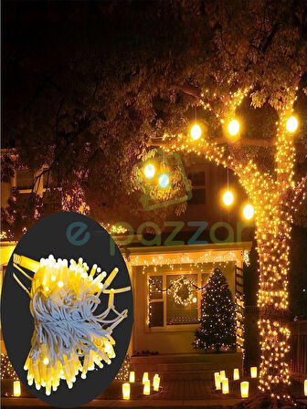 10m 100 Led IP65 Dış Mekan Led Işık Beyaz Kablo