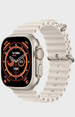 8 Ultra Watch Aklı Saat T 800 Android Ios 1.99 Inç 49mm Gri Kasa Yedek Kordon Hediyeli 2024