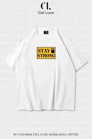 Nevermind Unisex Stay Strong Baskılı Oversize Tişört