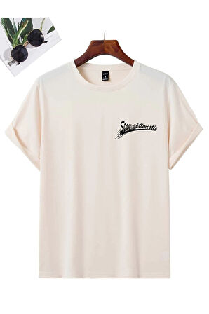 Unisex Stay Göz Sırt Baskılı Oversize T-shirt