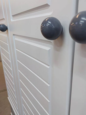 %100 MDF Stella Beyaz 4 Kapılı Bebek & Çocuk Gardırop