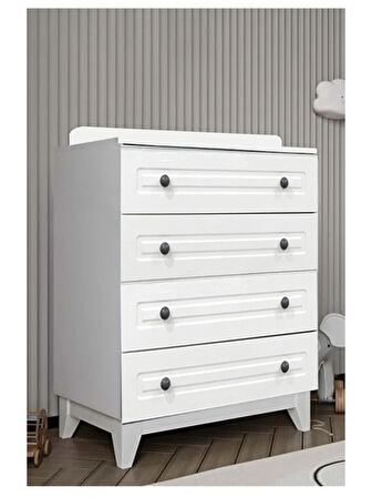 %100 MDF Stella Beyaz Bebek & Çocuk Şifonyer