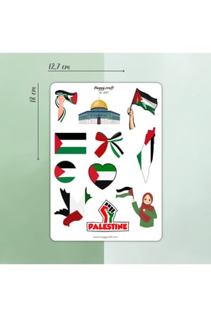 Free Palestine - Özgür Filistin Temalı Sticker Seti - A5