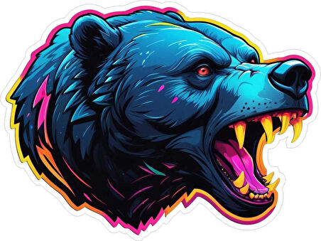 10x8 cm Ayı Sticker Araç Oto Jeep Motor Kask Sticker 