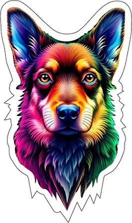 10x10 cm Köpek V2 Sticker Araba Motor Kask Defter Masa