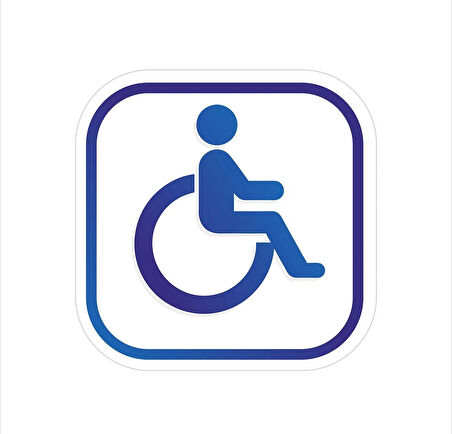 2 Adet 9x9 cm Engelli Sticker Oto Araç Sürücü İşaret Uyarı Sticker