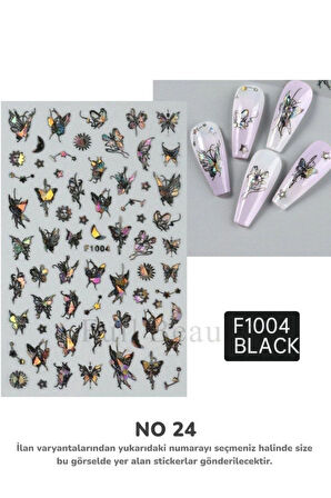 Renkli ve Desenli Tırnak Stickerları - Nail Art Sticker Çeşitleri - Su ile Yapışan Kolay Uygulama