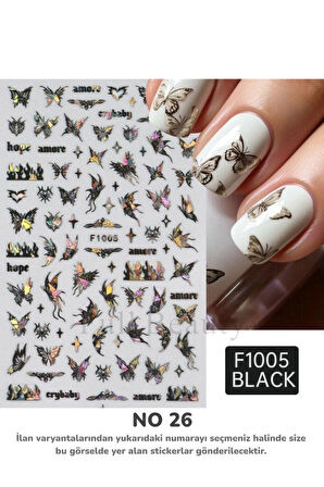 Renkli ve Desenli Tırnak Stickerları - Nail Art Sticker Çeşitleri - Su ile Yapışan Kolay Uygulama