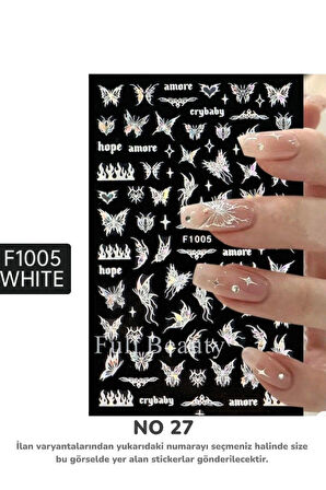 Renkli ve Desenli Tırnak Stickerları - Nail Art Sticker Çeşitleri - Su ile Yapışan Kolay Uygulama