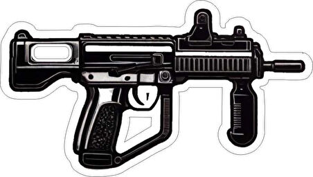 14x8 Cm Uzi Sticker Laptop Kask Araba Motor Sticker