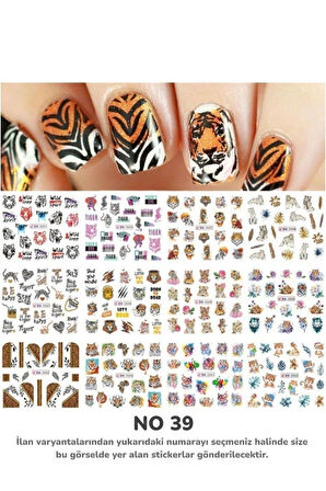Renkli ve Desenli Tırnak Stickerları - Nail Art Sticker Çeşitleri - Su ile Yapışan Kolay Uygulama