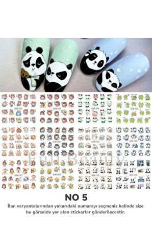 Renkli ve Desenli Tırnak Stickerları - Nail Art Sticker Çeşitleri - Su ile Yapışan Kolay Uygulama