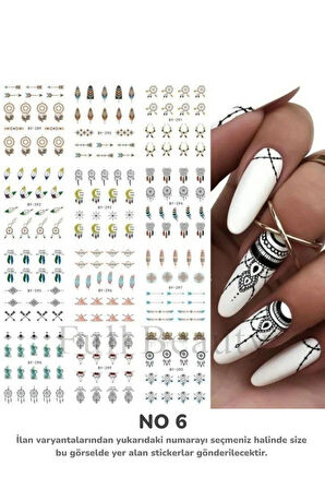 Renkli ve Desenli Tırnak Stickerları - Nail Art Sticker Çeşitleri - Su ile Yapışan Kolay Uygulama