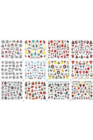 Renkli ve Desenli Tırnak Stickerları - Nail Art Sticker Çeşitleri - Su ile Yapışan Kolay Uygulama