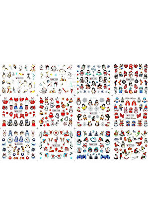 Renkli ve Desenli Tırnak Stickerları - Nail Art Sticker Çeşitleri - Su ile Yapışan Kolay Uygulama