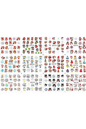 Renkli ve Desenli Tırnak Stickerları - Nail Art Sticker Çeşitleri - Su ile Yapışan Kolay Uygulama