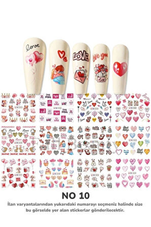 Renkli ve Desenli Tırnak Stickerları - Nail Art Sticker Çeşitleri - Su ile Yapışan Kolay Uygulama