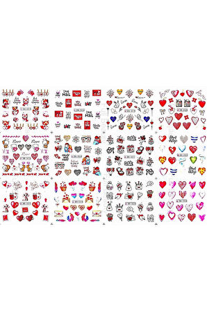 Renkli ve Desenli Tırnak Stickerları - Nail Art Sticker Çeşitleri - Su ile Yapışan Kolay Uygulama