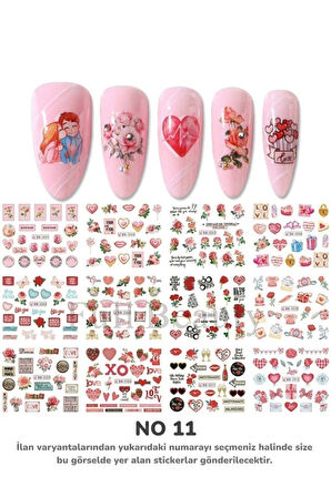 Renkli ve Desenli Tırnak Stickerları - Nail Art Sticker Çeşitleri - Su ile Yapışan Kolay Uygulama