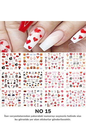 Renkli ve Desenli Tırnak Stickerları - Nail Art Sticker Çeşitleri - Su ile Yapışan Kolay Uygulama