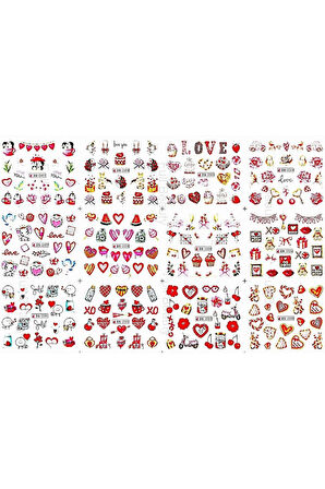 Renkli ve Desenli Tırnak Stickerları - Nail Art Sticker Çeşitleri - Su ile Yapışan Kolay Uygulama