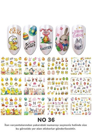 Renkli ve Desenli Tırnak Stickerları - Nail Art Sticker Çeşitleri - Su ile Yapışan Kolay Uygulama