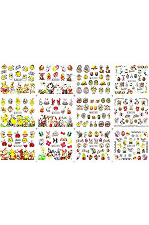 Renkli ve Desenli Tırnak Stickerları - Nail Art Sticker Çeşitleri - Su ile Yapışan Kolay Uygulama