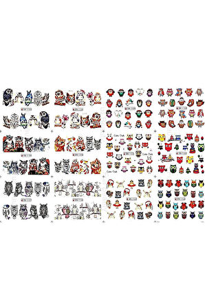 Renkli ve Desenli Tırnak Stickerları - Nail Art Sticker Çeşitleri - Su ile Yapışan Kolay Uygulama
