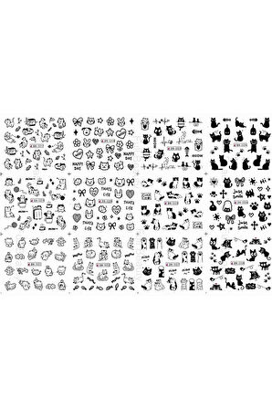 Renkli ve Desenli Tırnak Stickerları - Nail Art Sticker Çeşitleri - Su ile Yapışan Kolay Uygulama
