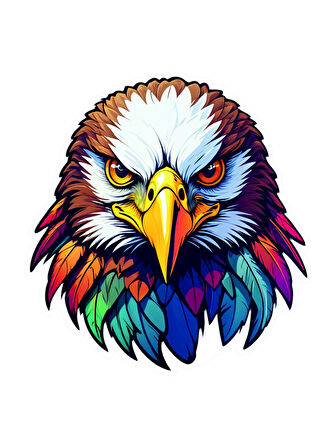 10x10 cm Kartal Sticker V1 Araba Motor Kask Defter Masa