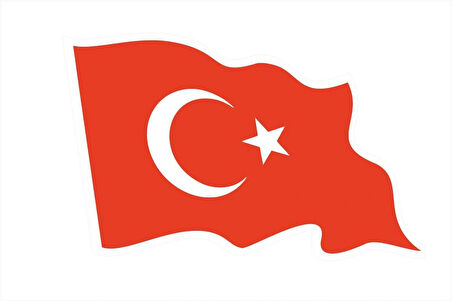 10 x 6 cm Dalgalı Türk Bayrağı Sticker Motor Araba Kask Sticker