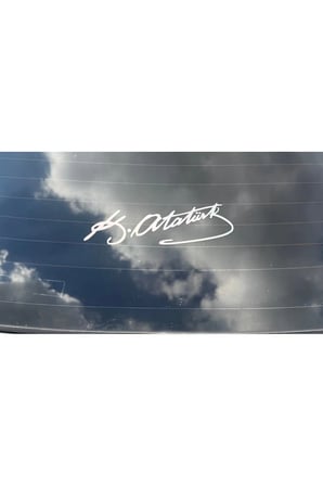 Kemal Atatürk imzası 6x21 cm , kalın puntolu Hologram oto sticker
